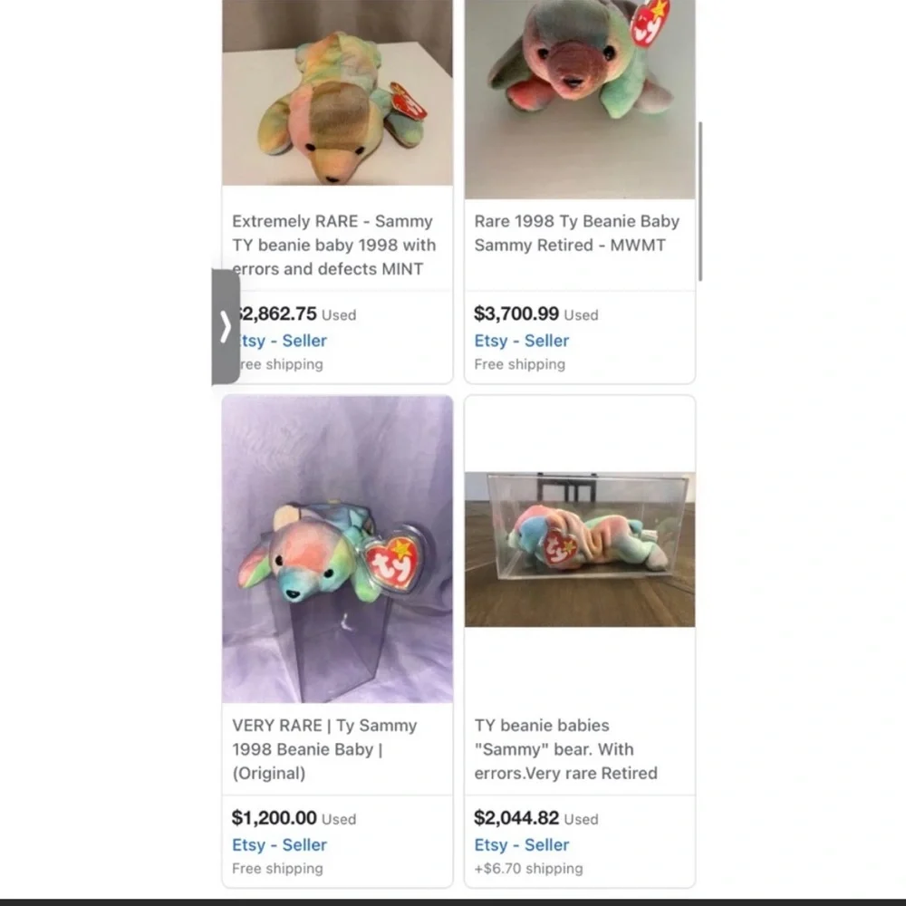 TY Beanie Baby Babies 1998 / 1999 “Sammy” the Bear *RARE* with Errors *Retired*